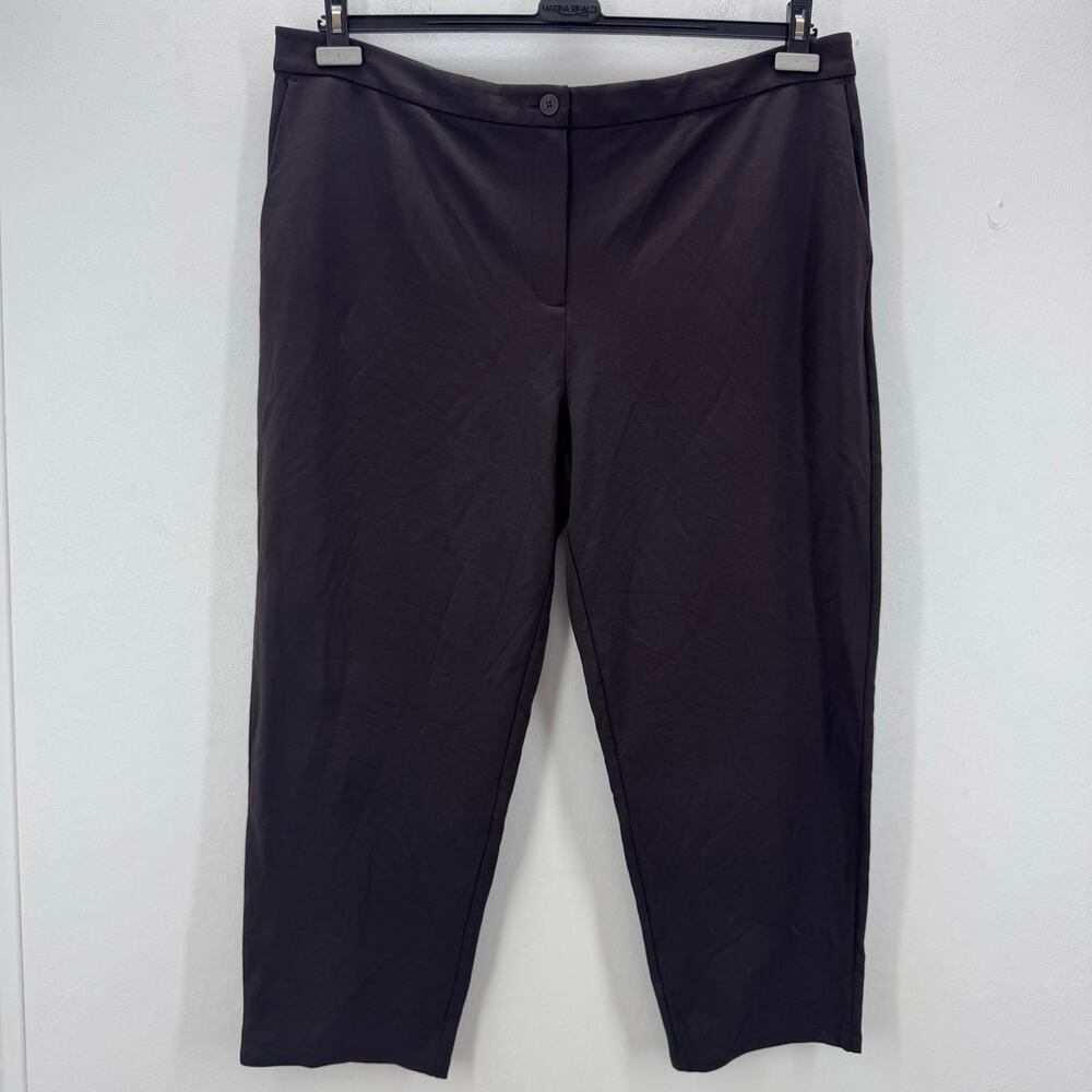 NWT Eileen Fisher Washable Flex Ponte Ankle Pant Espresso Brown Plus 2X Capsule